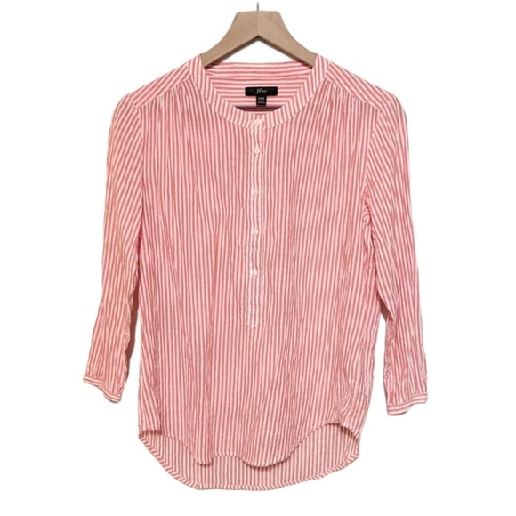 J. CREW Striped Mandarin Collar Popover - Picture 2 of 6